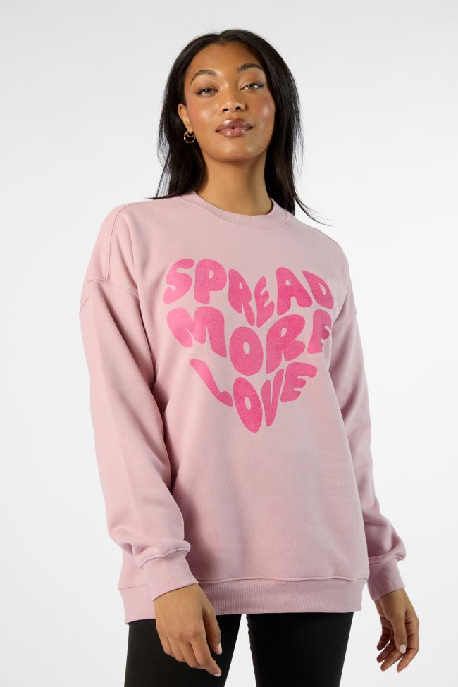 Spread More Love Mauve Oversized Graphic Sweatshirt Sale Footlocker