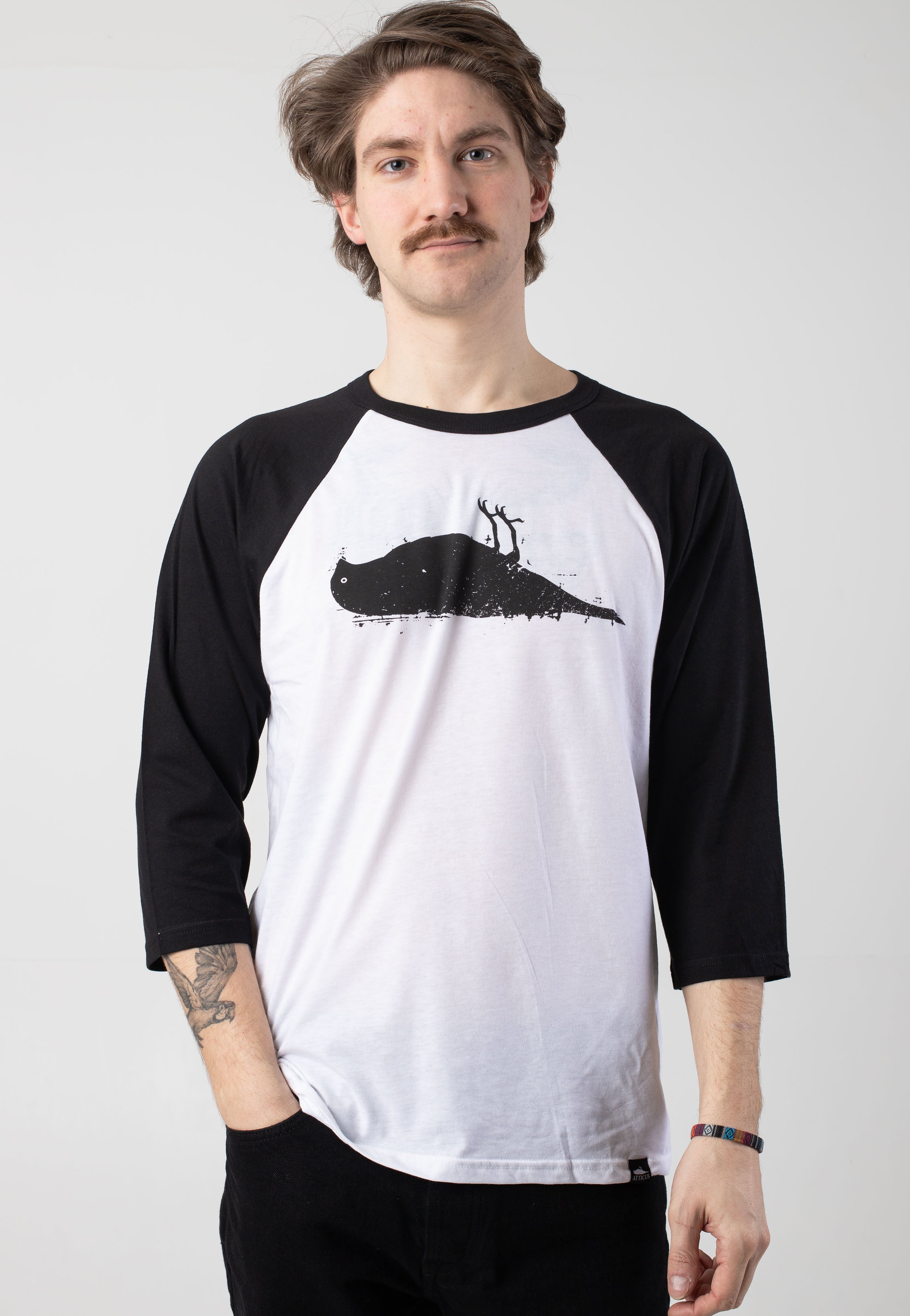 Atticus - Bird Baseball White/Black - T-Shirt Outlet For You