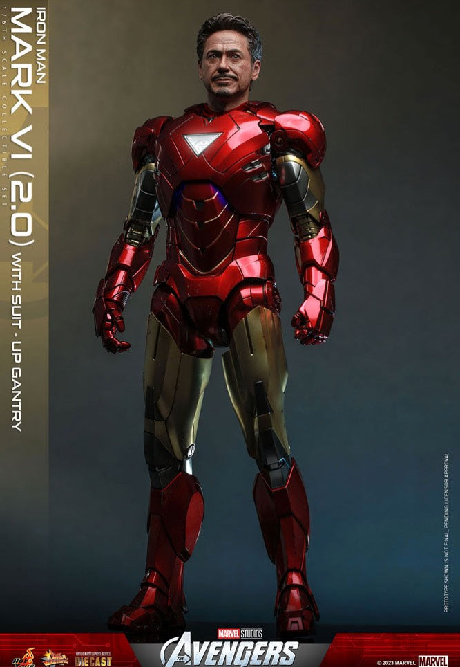 The Avengers - Iron Man Mark VI (2.0) with Suit Up Gantry Movie Masterpiece Diecast 1:6 - Action Figure Store With Big Discount