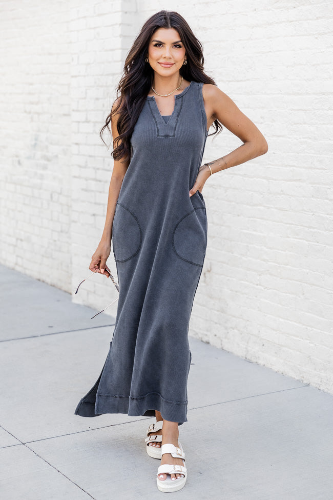 Forgotten Romance Black Acid Wash Midi Dress Low Pice Fee Shipping For Sale