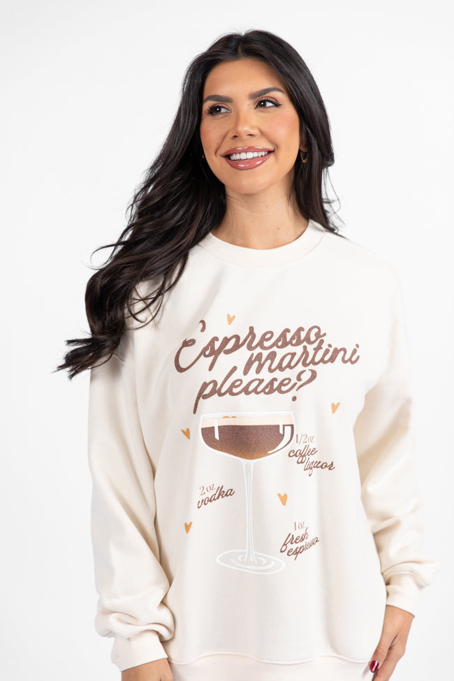 Espresso Martini Please Cream Oversized Graphic Sweatshirt Official Sale Online