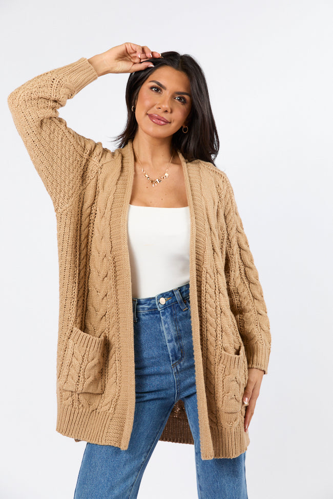 Sweet Nothings Tan Chunky Cable Knit Cardigan For Sale Cheap Pice From China