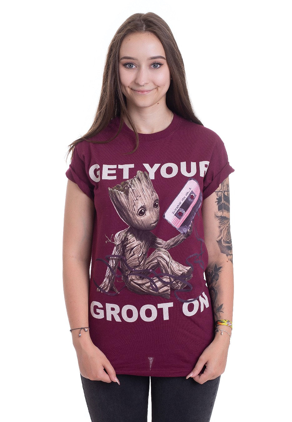 Guardians Of The Galaxy - Get Your Groot On Maroon - T-Shirt Discount