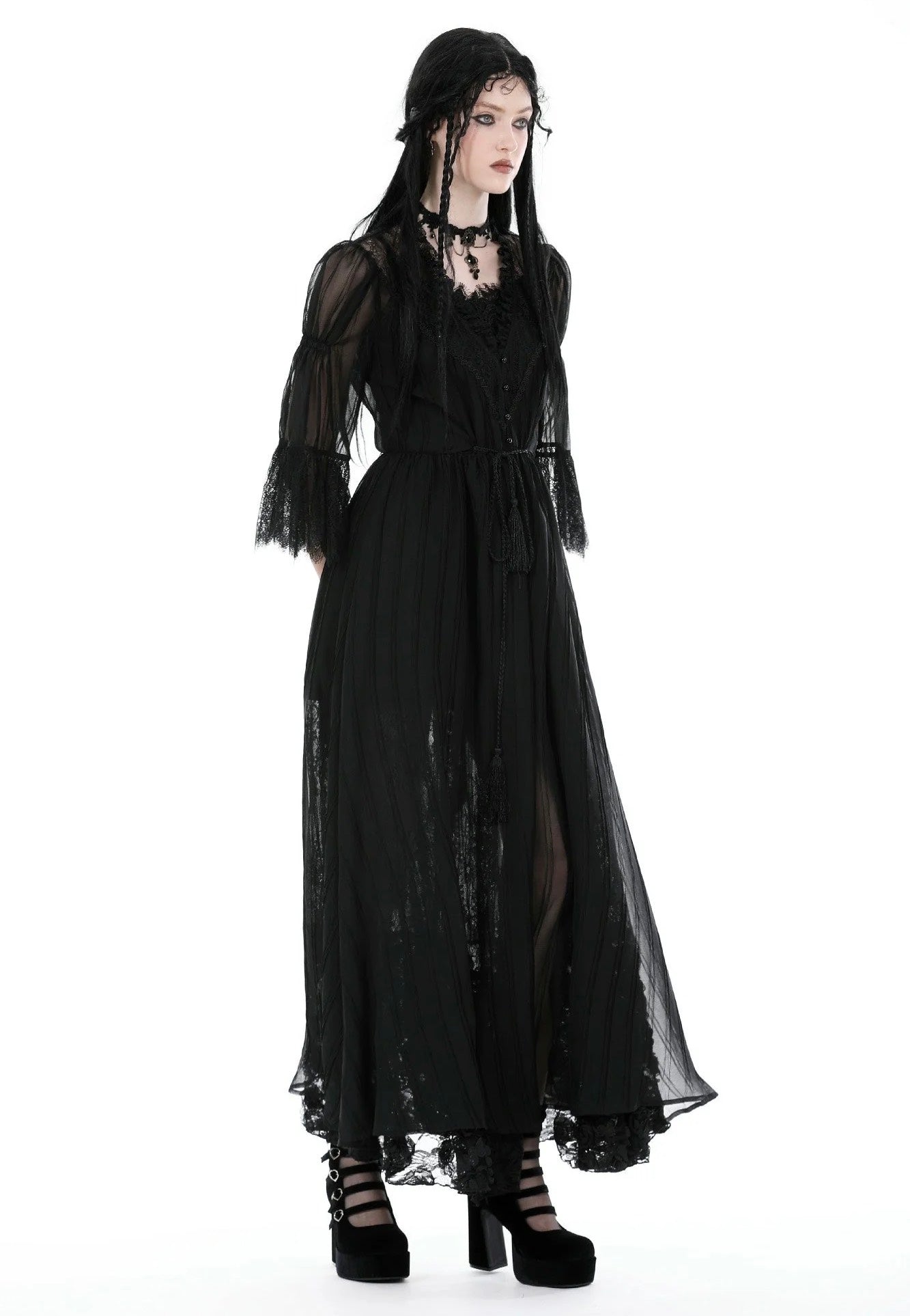 Dark In Love - Gothic Sexy Mesh Long Overwear Black - Cardigan Amazing Pice Cheap Online