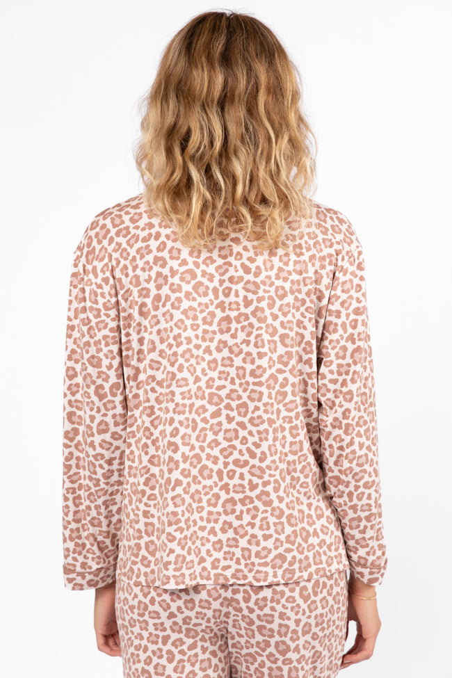 Under The Stars Neutral Leopard Pajama Top Sale Cheap Online