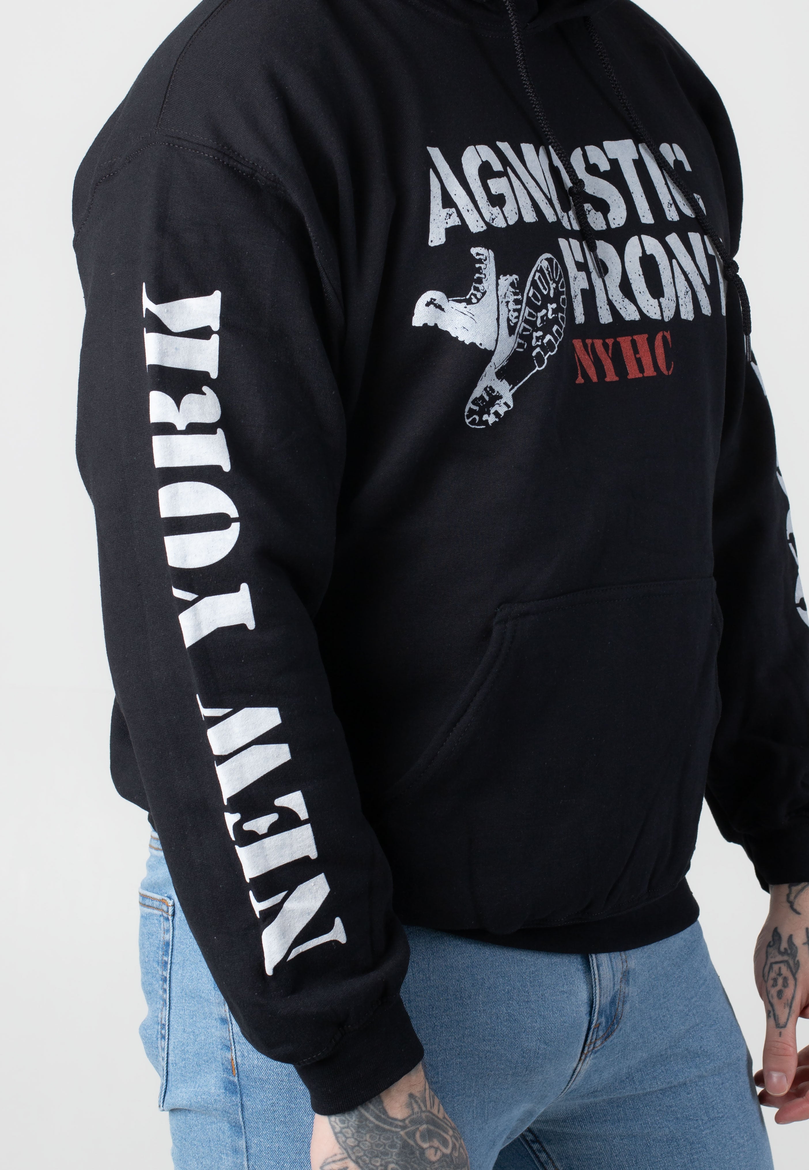 Agnostic Front - Stencil Boots - Hoodie Free Shipping Low Pice