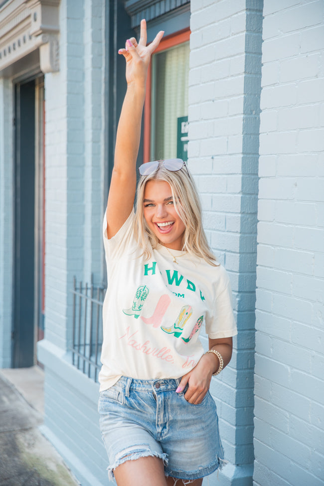 Howdy From Nashville Ivory Comfort Colors Graphic Tee Sale Browse