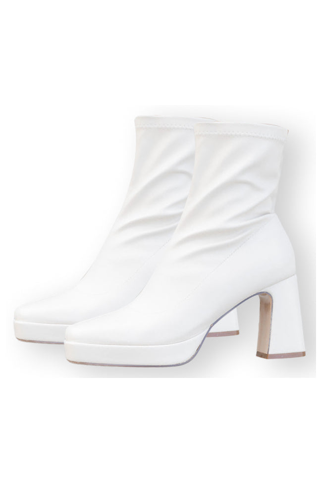 Candace Cream Square Toe Booties FINAL SALE Online Shop From China