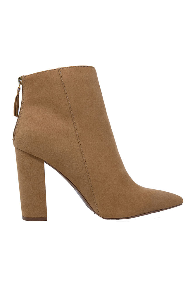 Tamera Brown Suede Pointed Toe Booties FINAL SALE Order