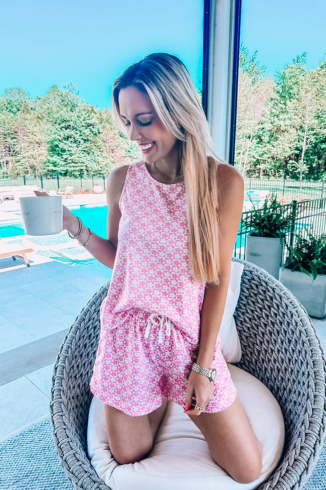 Crazy Daisy Pink Checkered Pajama Shorts FINAL SALE In China Sale Online