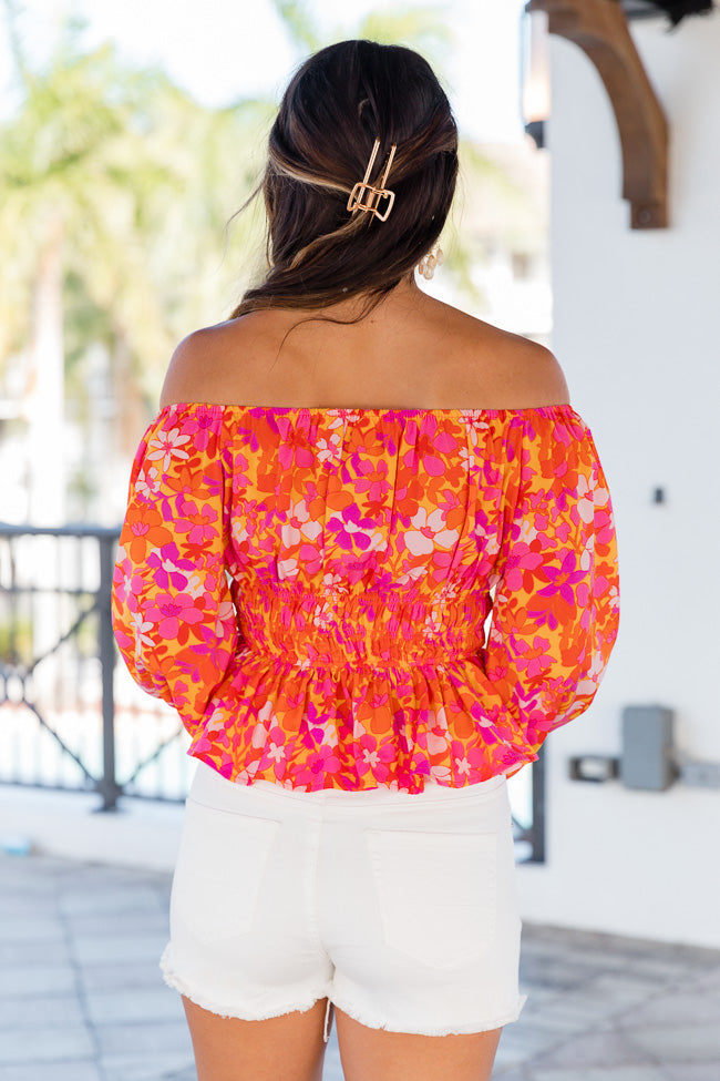 Resort Getaway Cinched Waist Pink Multi Floral Top FINAL SALE Sale Cheap Pice