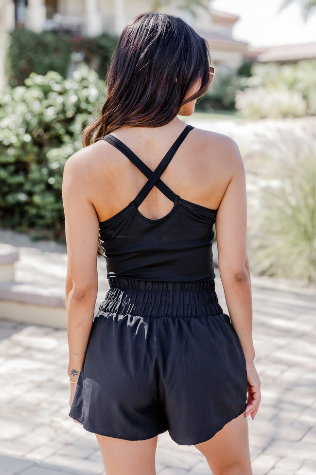 Best Shot Black Active Romper With Mastercard