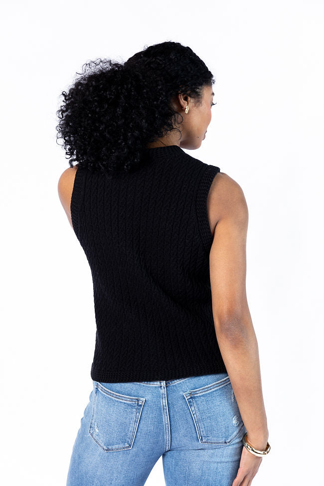 Never Settle Black Sweater Vest With Mastercard Online