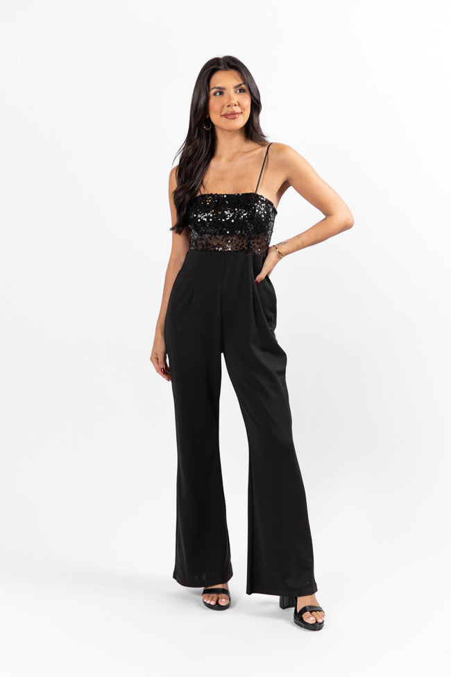 Even The Score Black Sequin Top Jumpsuit SALE Best Pices Online