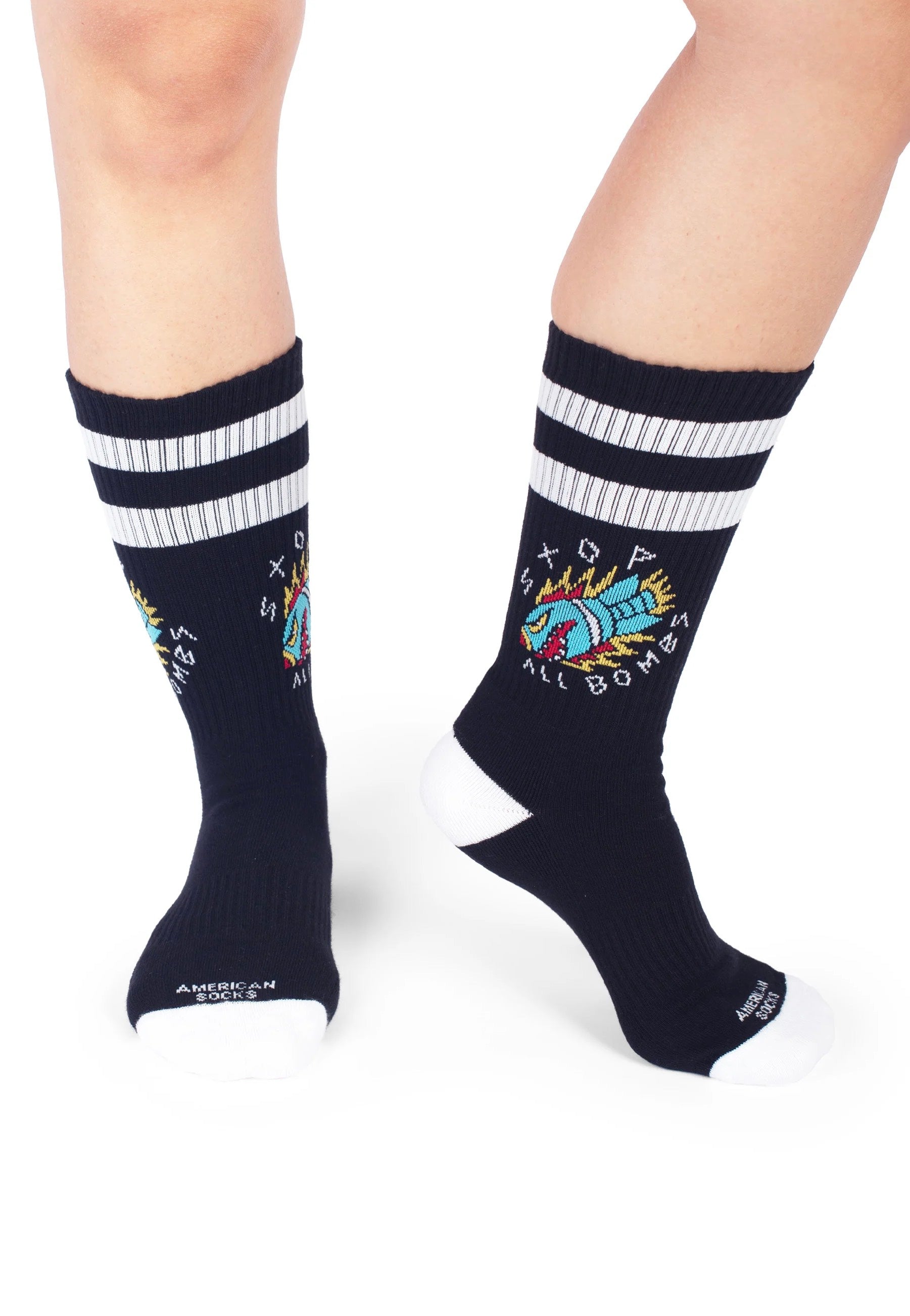 American Socks - Stop All Bombs Mid HighBlack - Socks Online Online High Quality