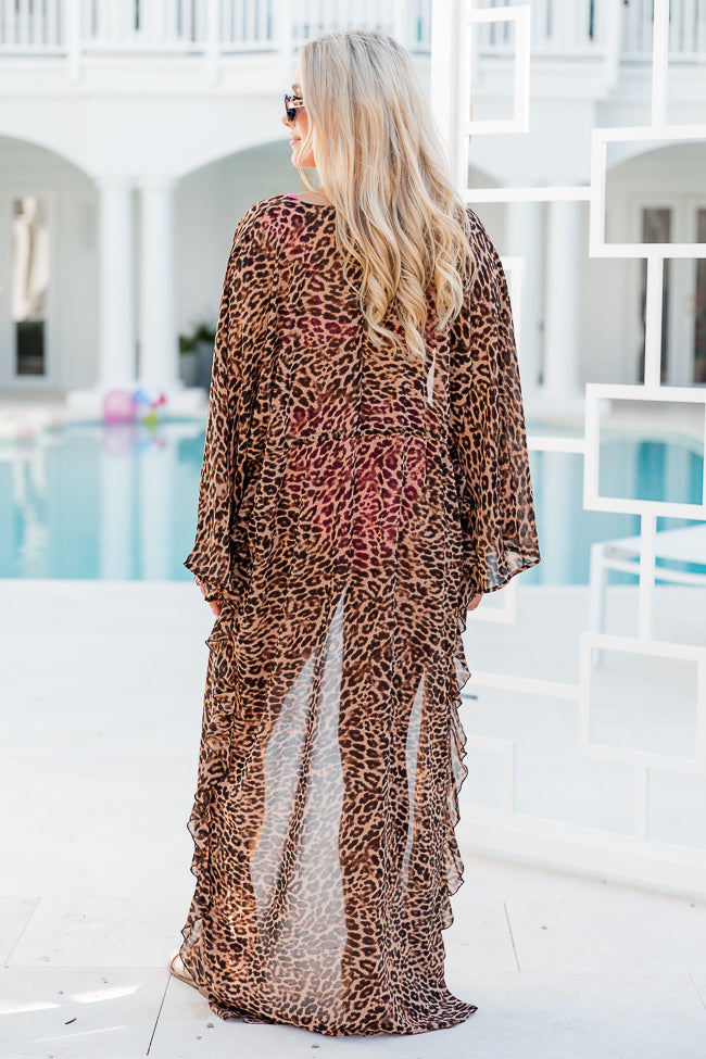 Back With You Brown Leopard Print Kimono Sale Wiki