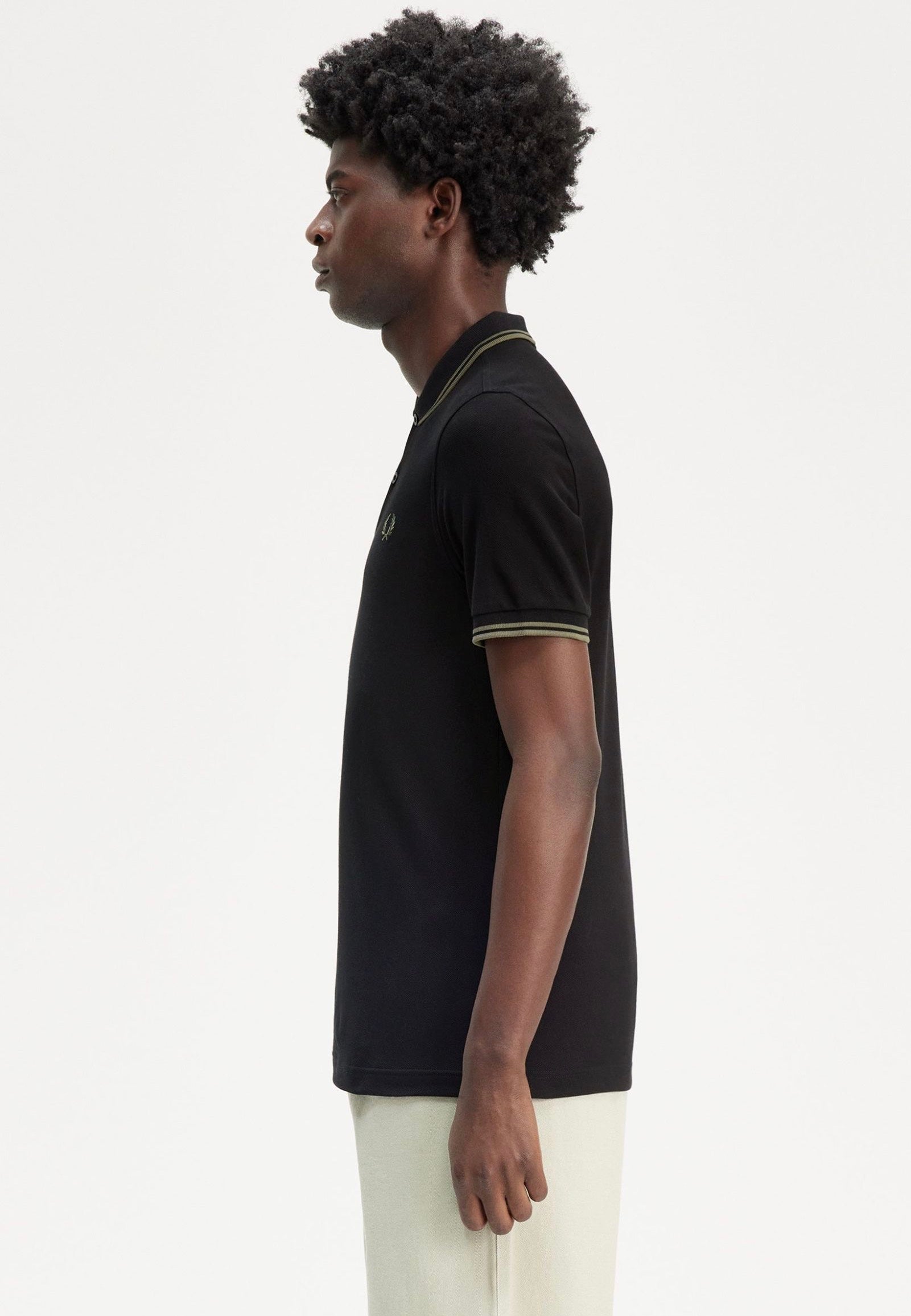 Fred Perry - The Twin Tipped Black/Lr Wgre - Polo Discount Visit New