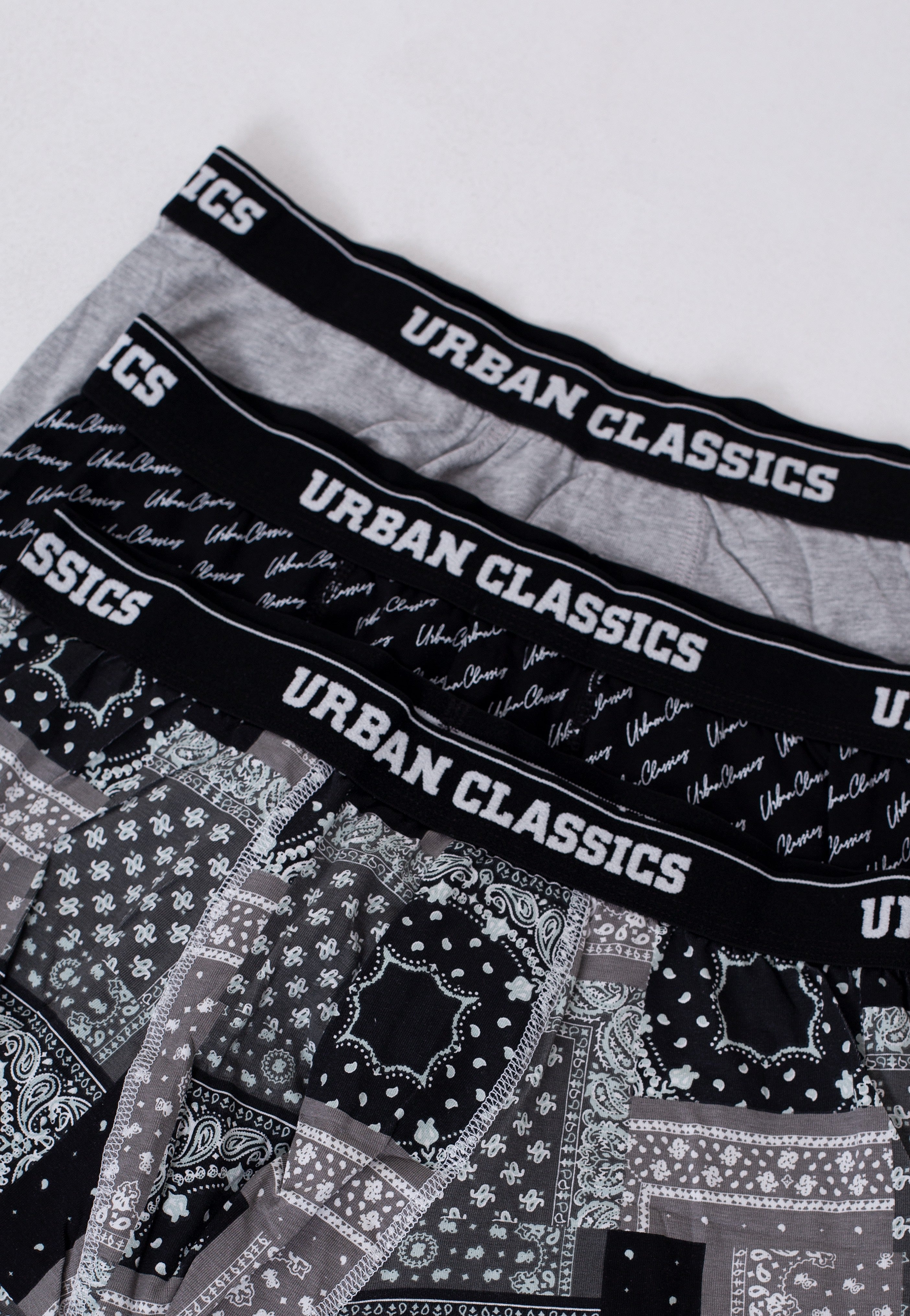 Urban Classics - Organic Pack Of 5 Bndn Gry/Gry/Blk/Wht/Scrpt Blk - Boxershorts Professional Cheap Pice