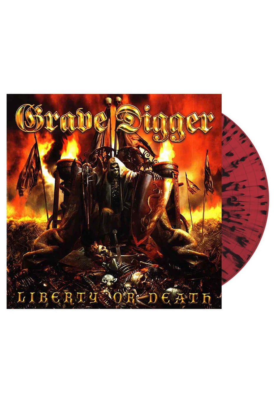 Grave Digger - Liberty Or Death Red/Black - Splattered Vinyl Best Place Sale Online