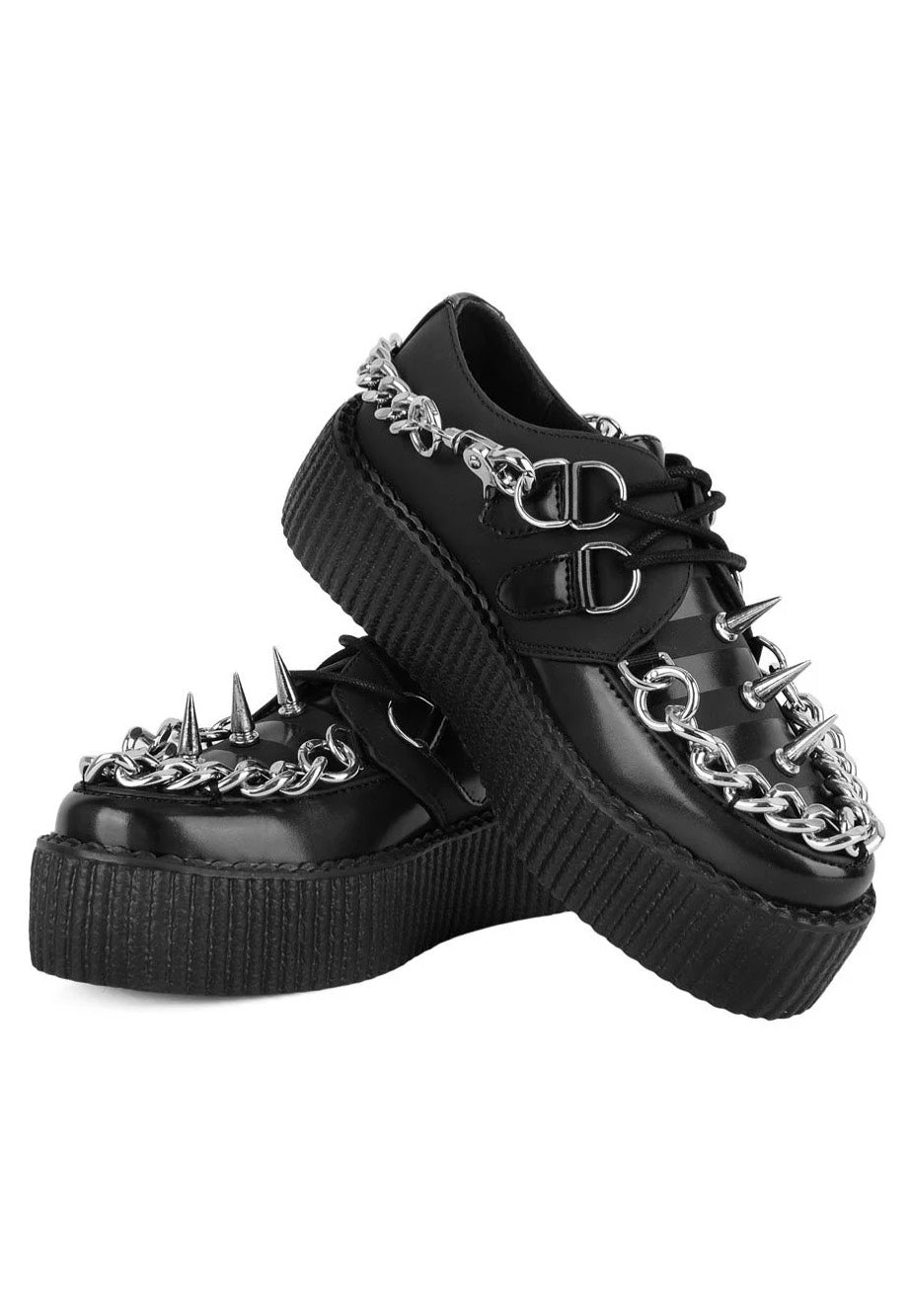 T.U.K. - Viva High Sole Creep Black Spike N Chain - Girl Shoes Sale 100% Authentic