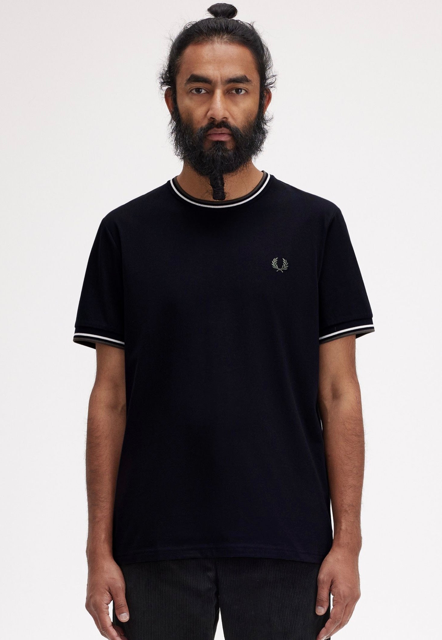 Fred Perry - Twin Tipped Black/Ecru/Laurel Wreath Green - T-Shirt Footlocker Pictures Online