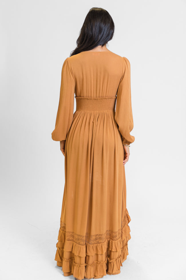 Lucky To Have You Camel Maxi Dress The Cheapest Cheap Online