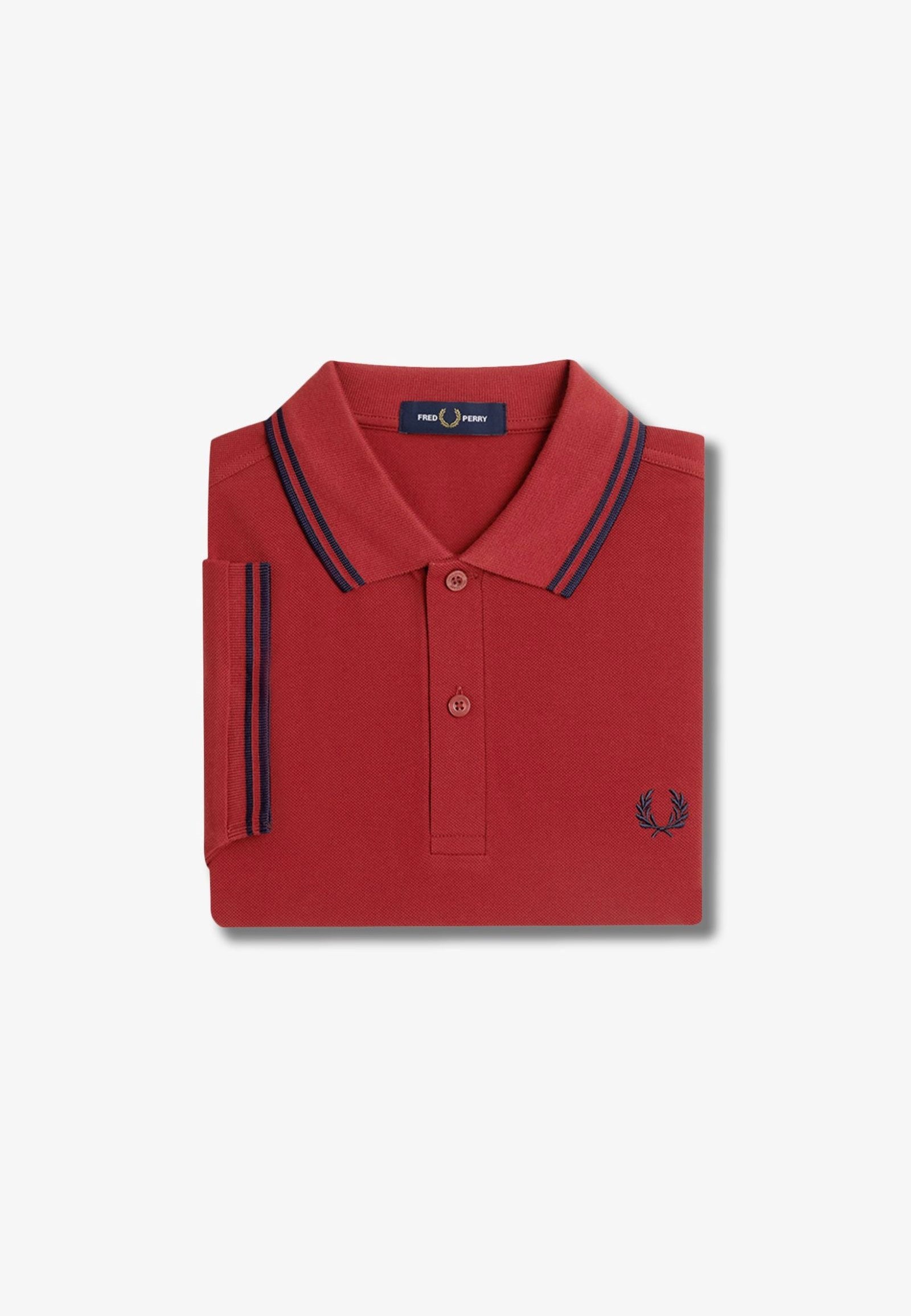 Fred Perry - Twin Tipped Burnt Red/Navy - Polo Best Wholesale Online