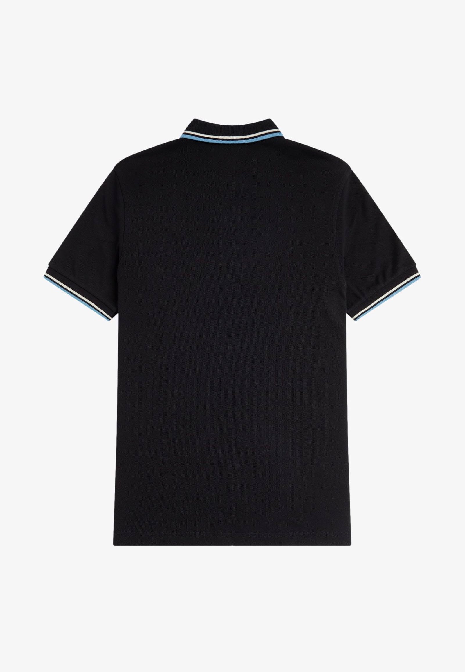 Fred Perry - The Twin Tipped Blk/Ecru/Softblu - Polo Free Shipping Popular