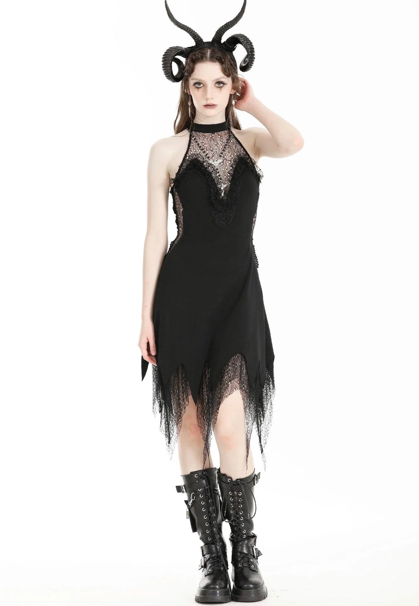 Dark In Love - Devil Sexy Net Deep V Neck Black - Dress Real Sale Online