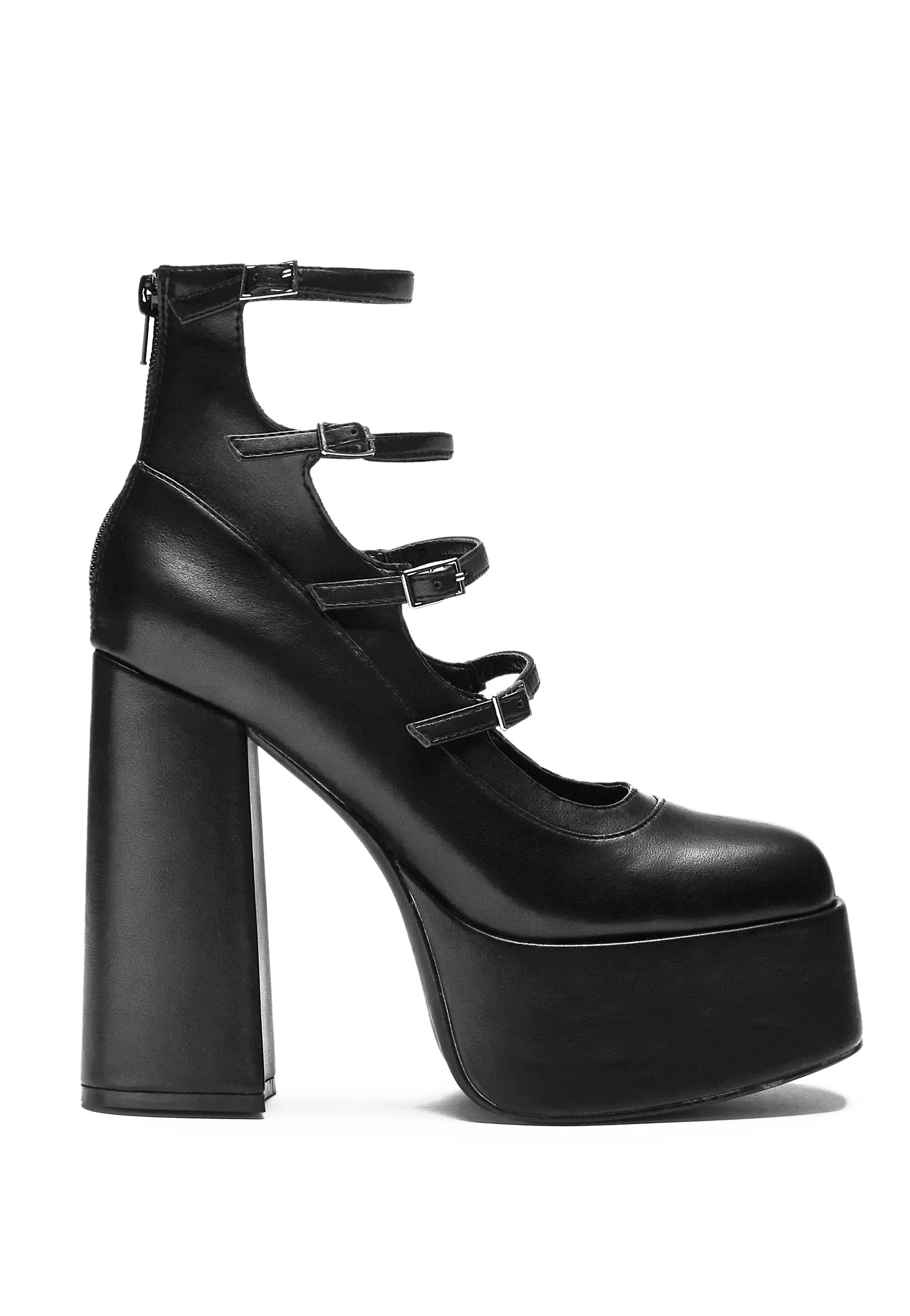 Koi Footwear - Gurren Strappy Platform Black - Heels Order Cheap Online