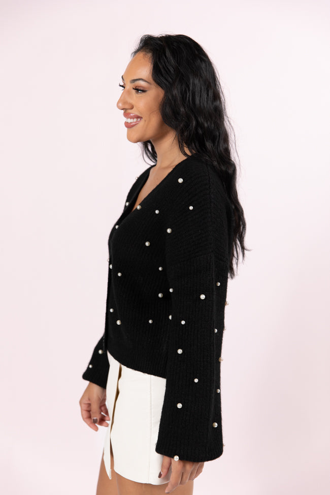 Beautiful Memories Black Pearl Embellished Cardigan FINAL SALE Find Great For Sale