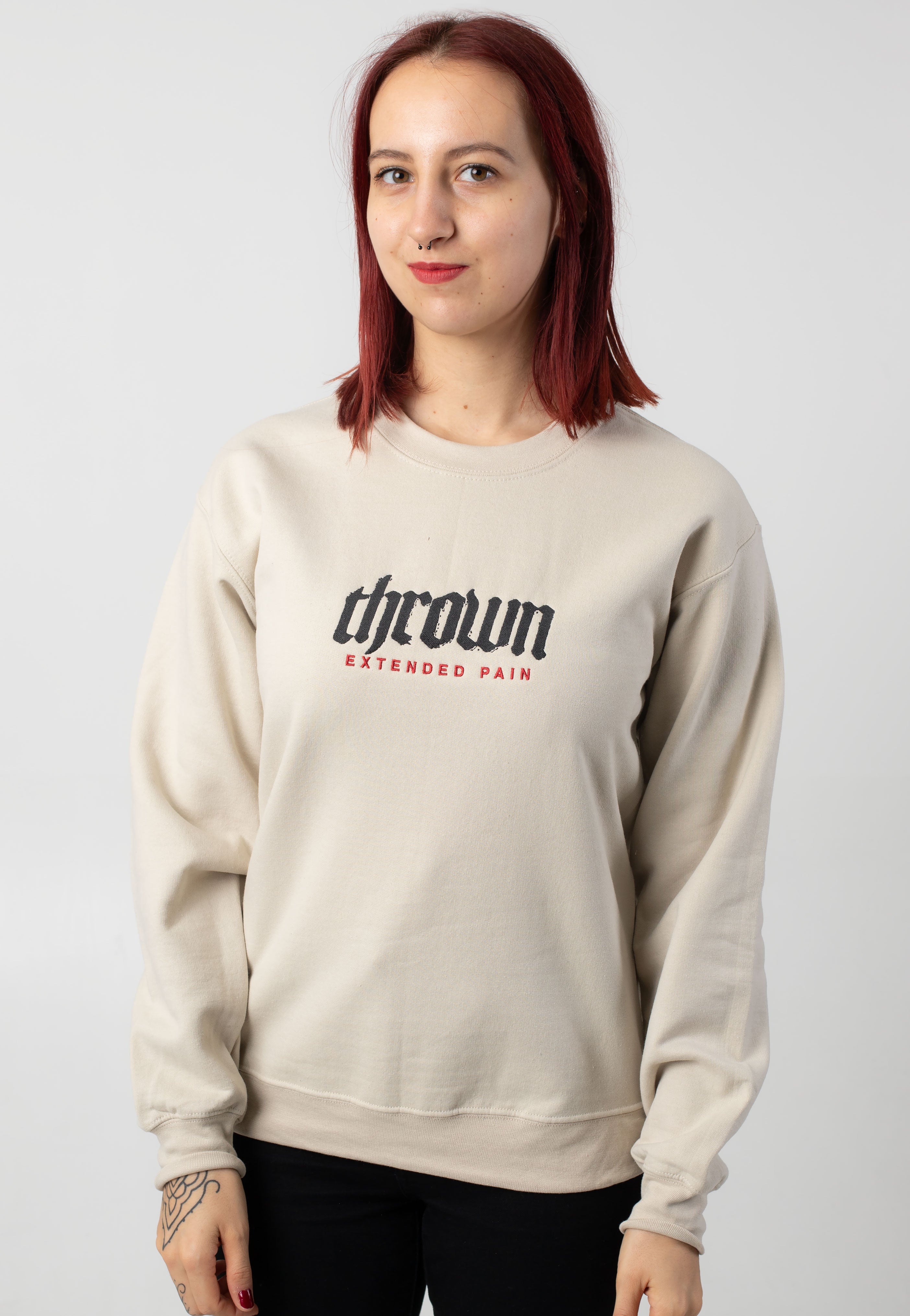 Thrown - Embroidered Extended Pain Sand - Sweater Buy Cheap Low Cost