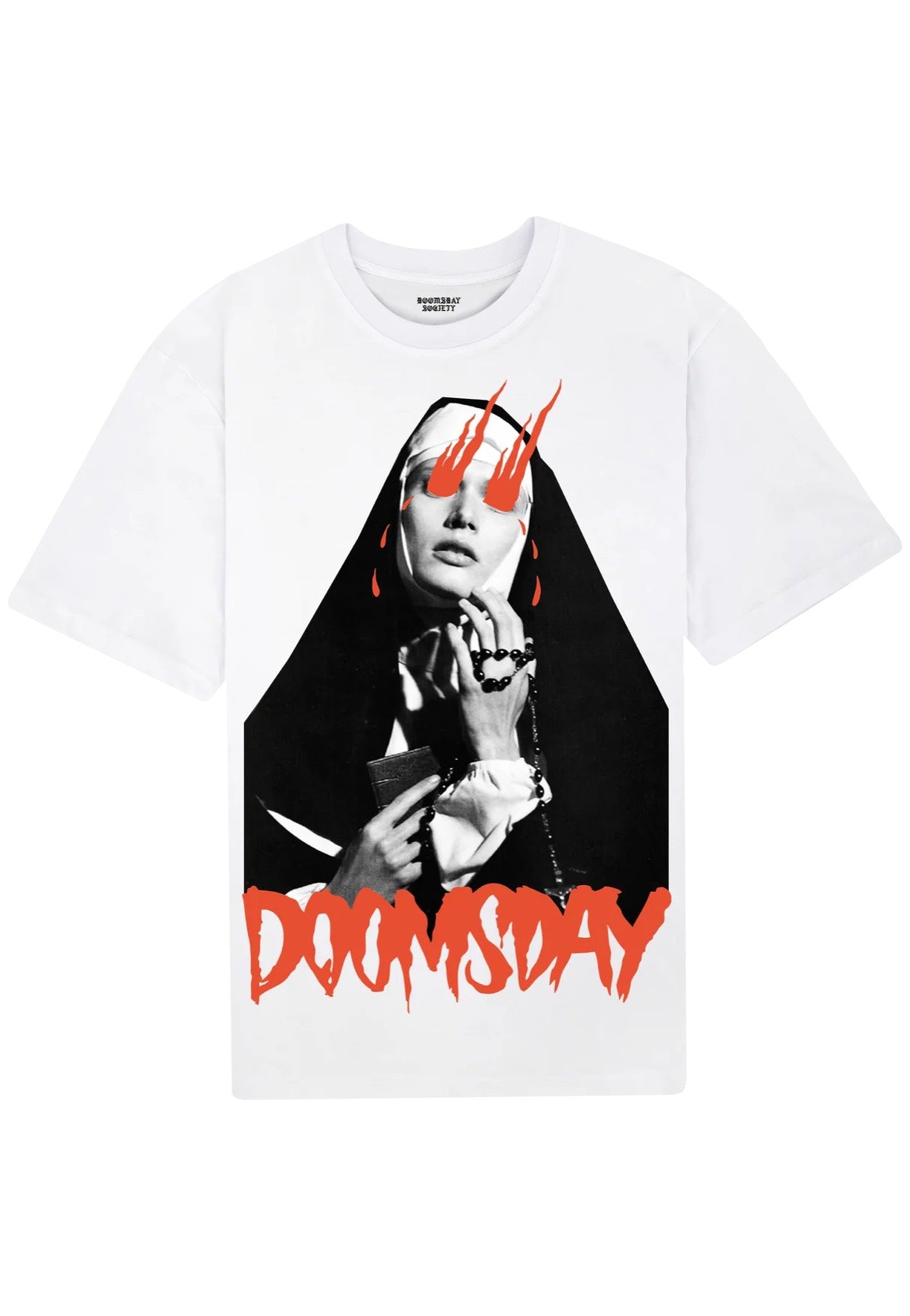 Doomsday Society - Eyes On Fire White - T-Shirt Amazon Cheap Pice