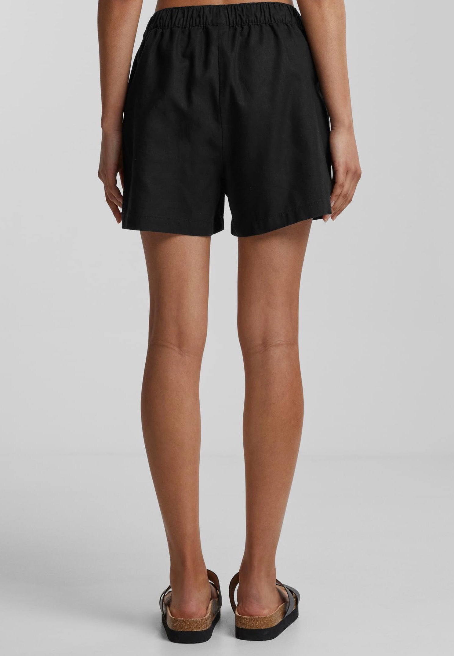 Urban Classics - Ladies Linen Mixed Black - Shorts Discounts