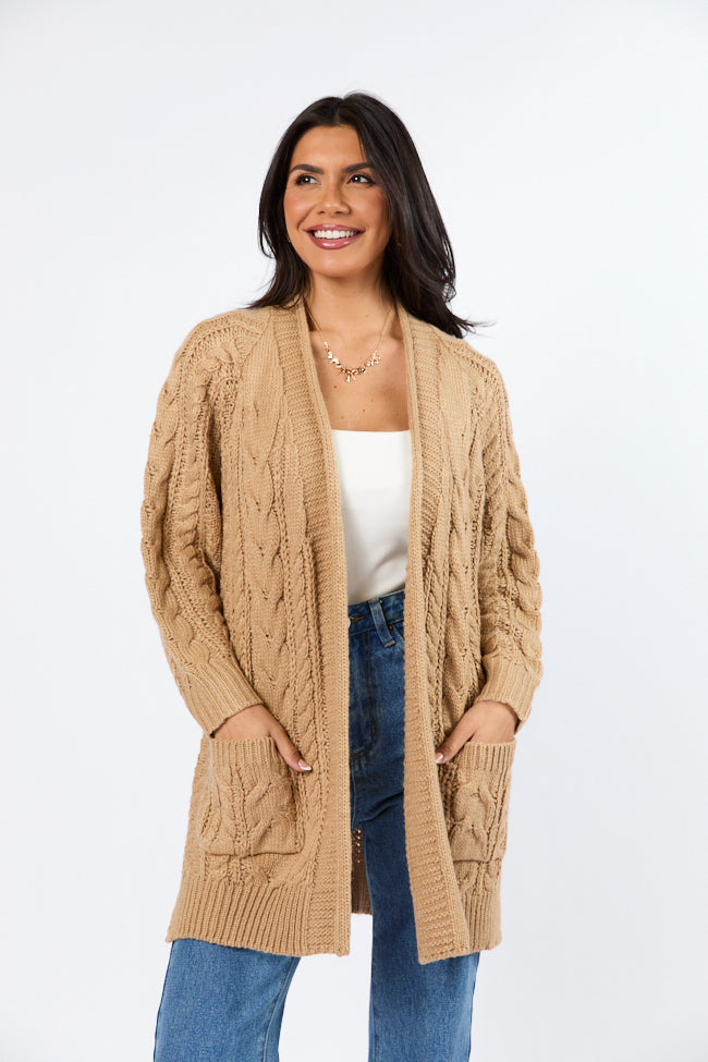 Sweet Nothings Tan Chunky Cable Knit Cardigan For Sale Cheap Pice From China