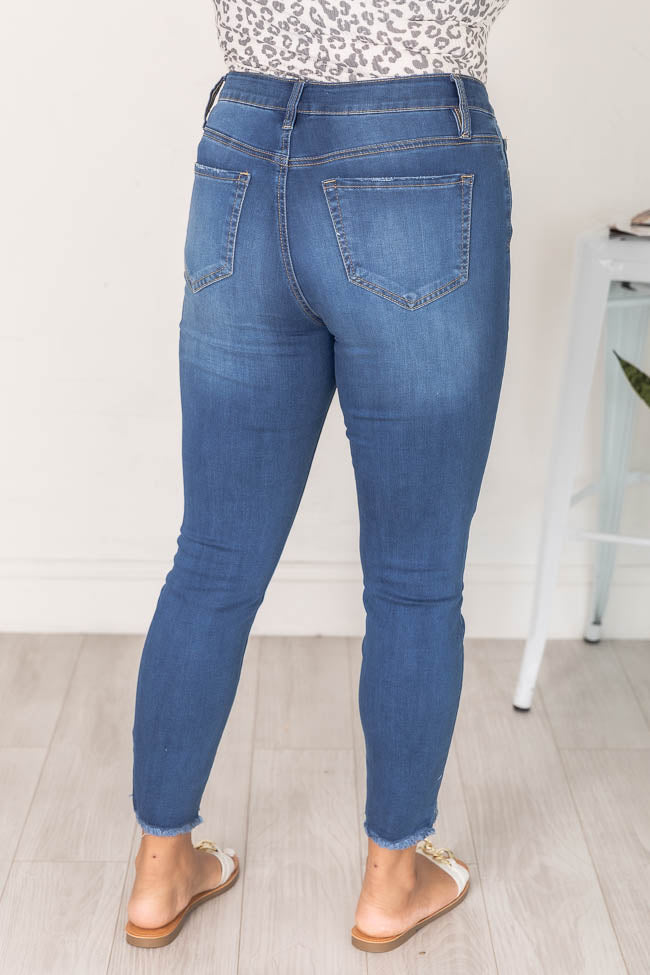 Mary Frayed Edge Medium Wash Skinny Jeans FINAL SALE Pices For Sale