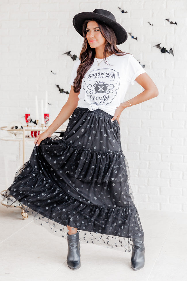 California Dreaming Black Star Tulle Maxi Skirt FINAL SALE Sale For Nice