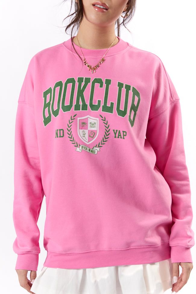 Book Club Pink Oversized Graphic Sweatshirt Footlocker For Sale