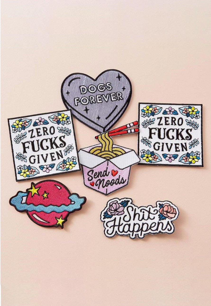 Punky Pins - Zero Fucks Given Iron On - Patch Big Discount Cheap Pice