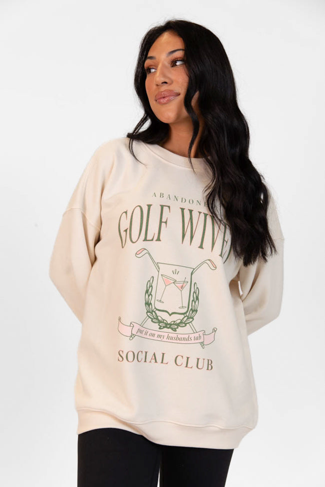 Golf Wives Cream Oversized Graphic Sweatshirt Cheap Sale Cost