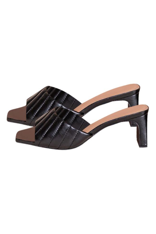 Anna Black Quilted Wide Classic Heel FINAL SALE Cheap Sale Websites