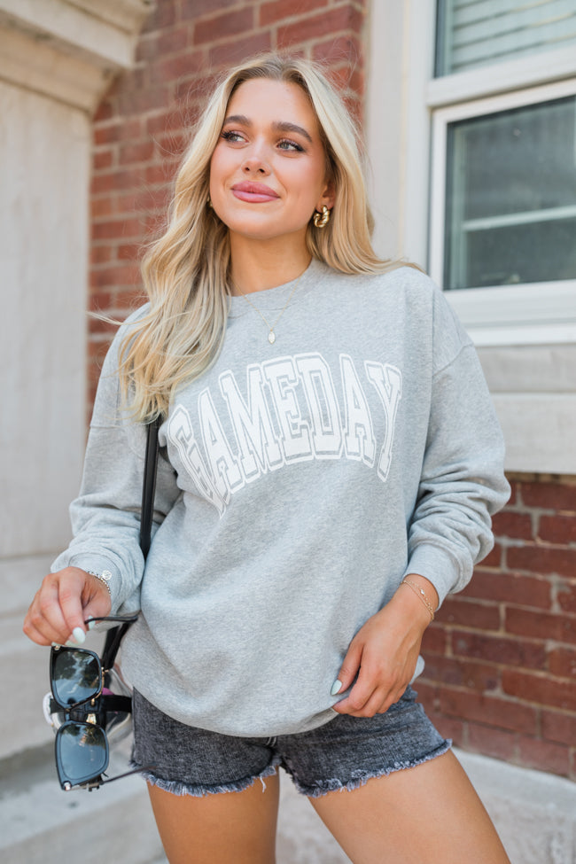 Gameday Block Grey Oversized Graphic Sweatshirt Sale Visa Payment