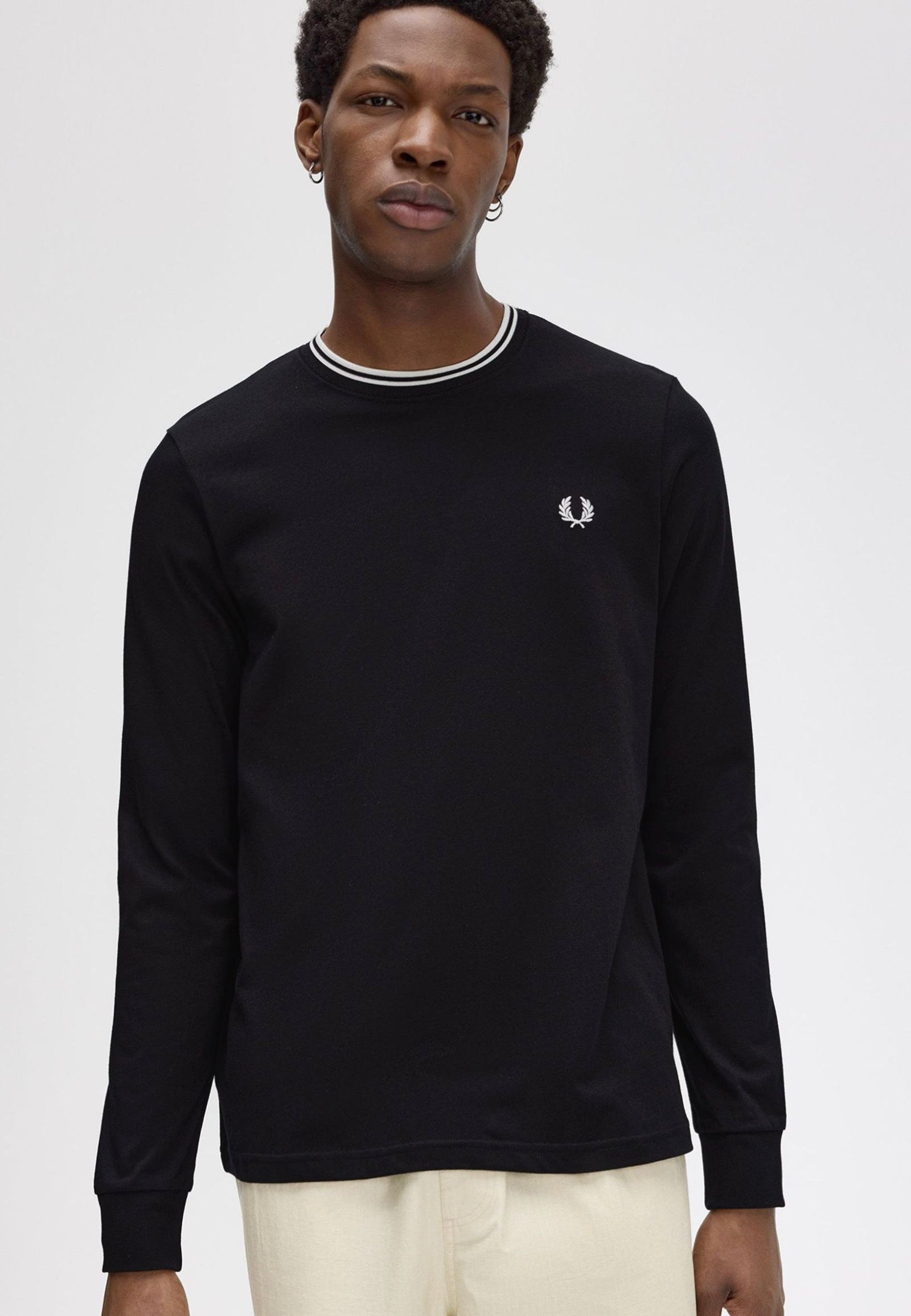 Fred Perry - Twin Tipped Black - Longsleeve Sale High Quality