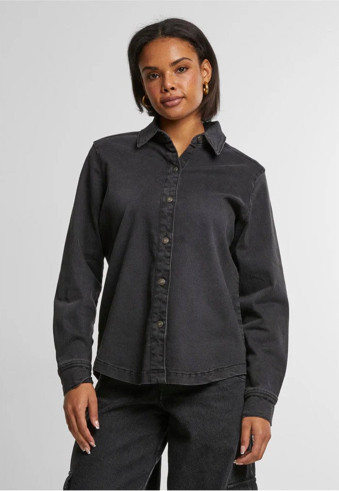 Urban Classics - Ladies Denim Black Washed - Shirt Outlet Extremely