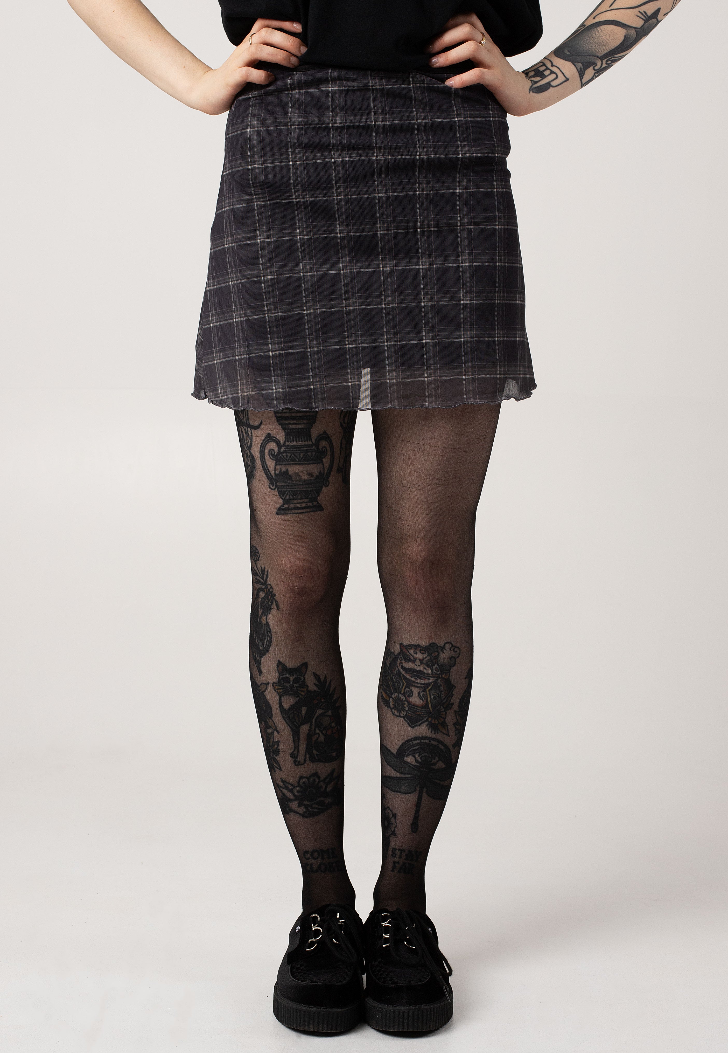 Noisy May - Lesley A Shape Asphalt Check - Skirt Discount Eastbay