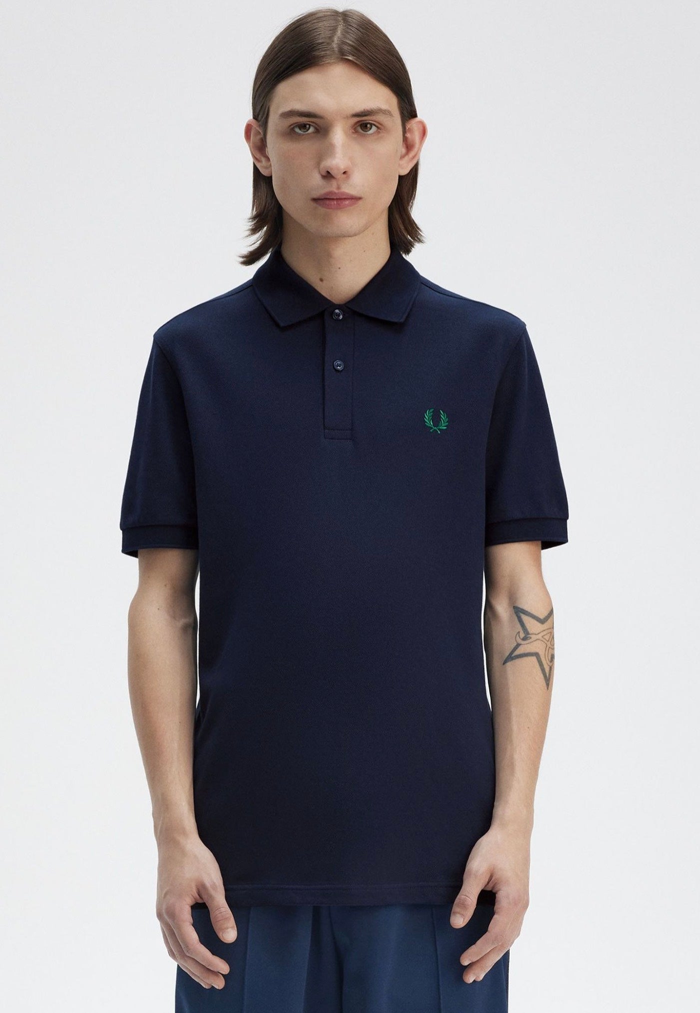 Fred Perry - The Fred Perry Dark Carbon/Label Green - Polo Buy Cheap 2025