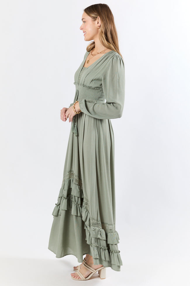 Lucky To Have You Sage Maxi Dress - Coming Soon Best Wholesale Online