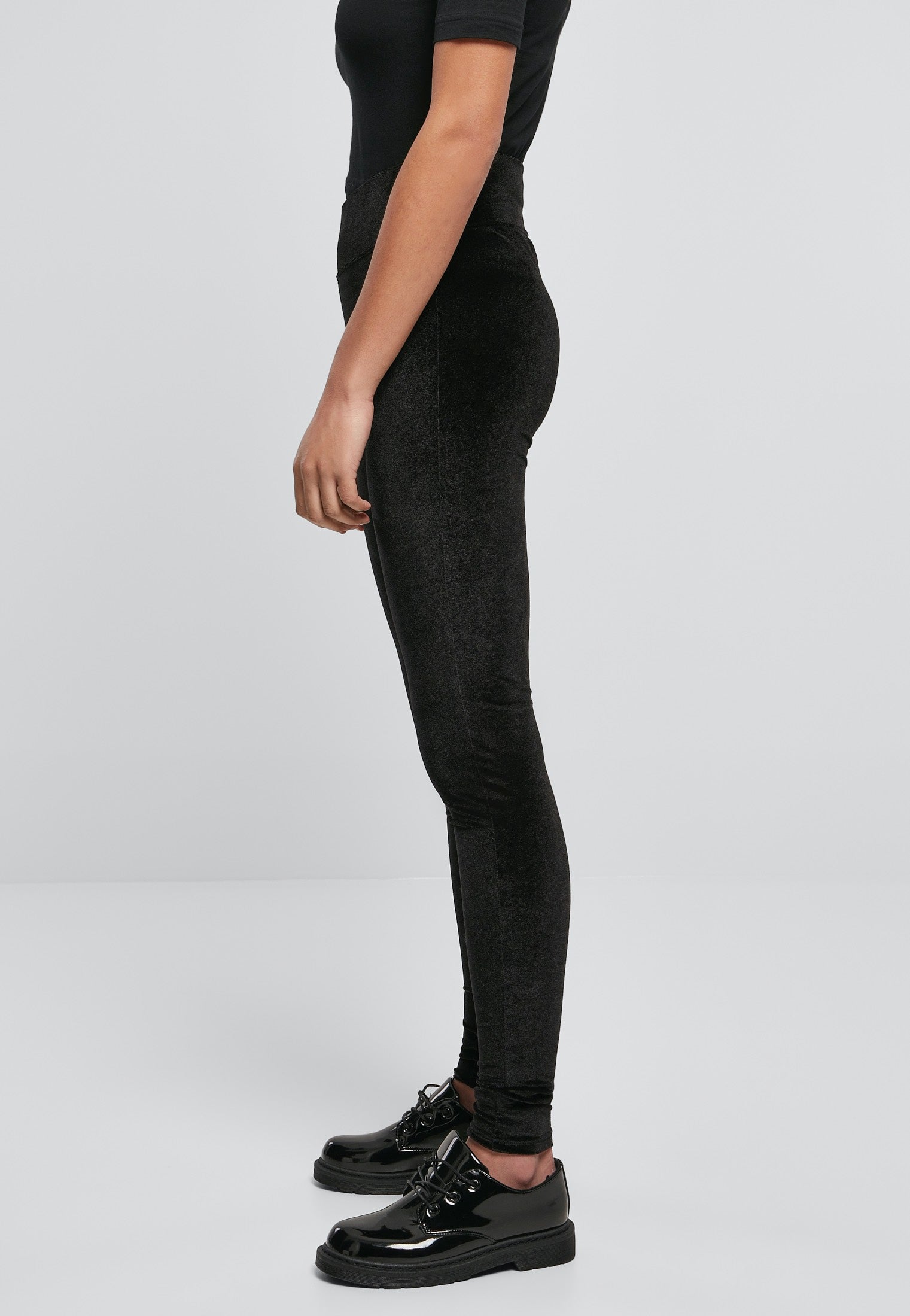 Urban Classics - Ladies High Waist Velvet Black - Leggings New Styles For Sale