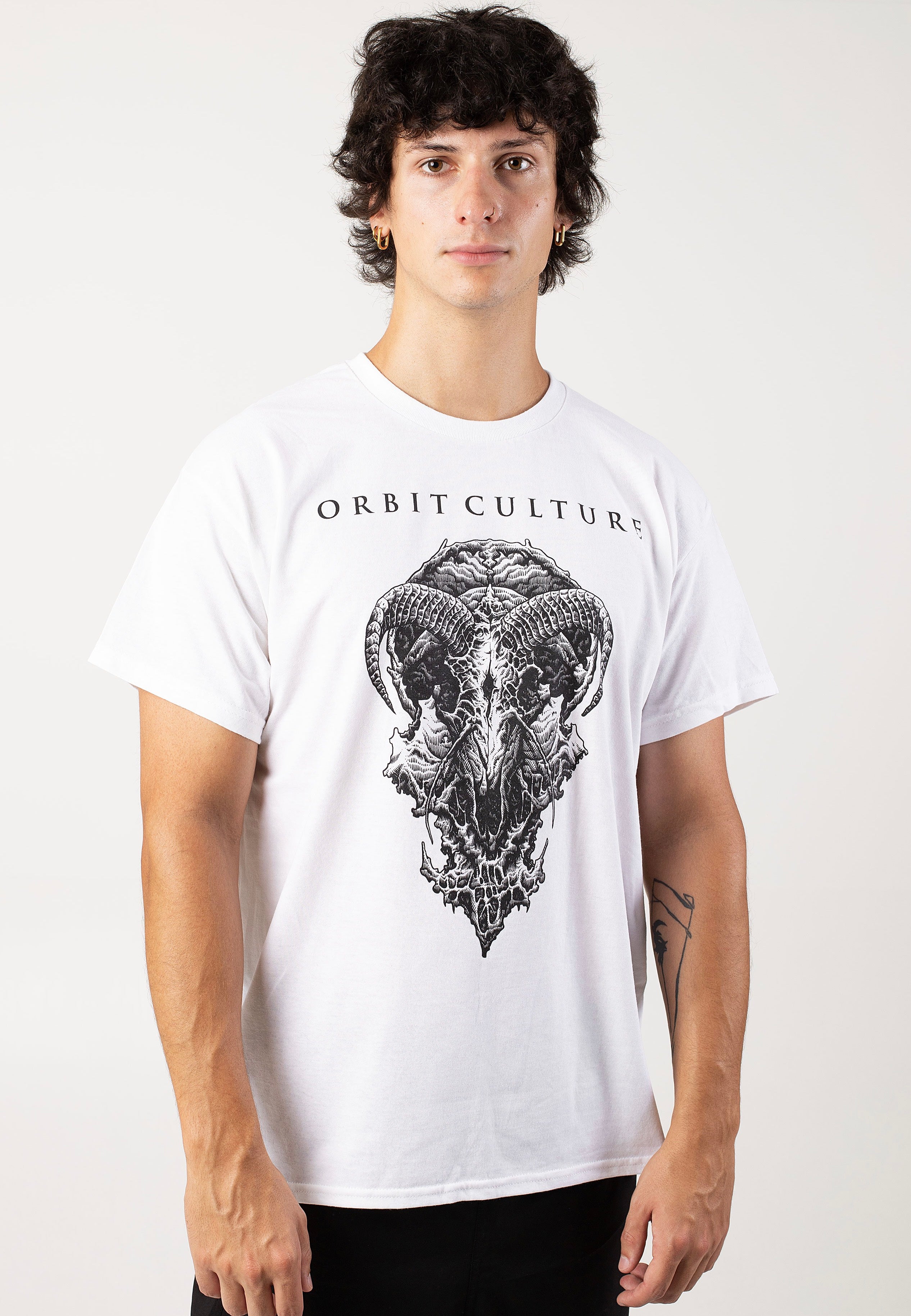 Orbit Culture - Goat Skull White - T-Shirt Free Shipping Low Pice