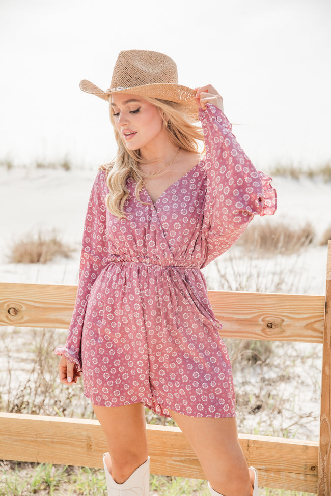 Wondering Ways Pink Ditsy Floral Romper FINAL SALE Free Shipping Best Store To Get